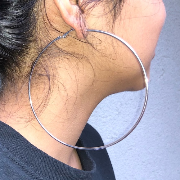 Jewelry - 925 Sterling Silver Big Hoop Earrings